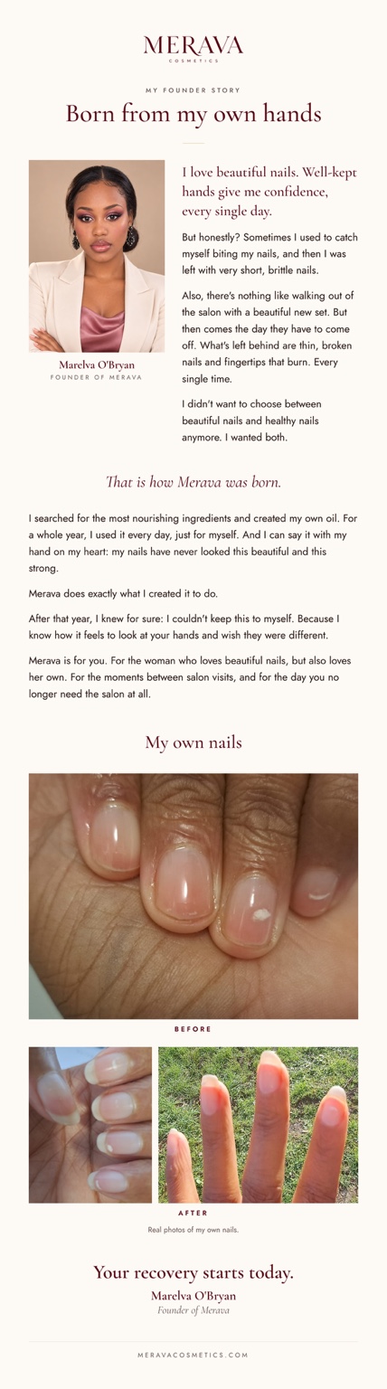 Before: Marelva’s own short natural nails
